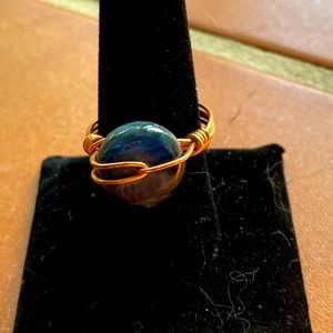 Blue Kyanite Elemental Talisman Copper Ring